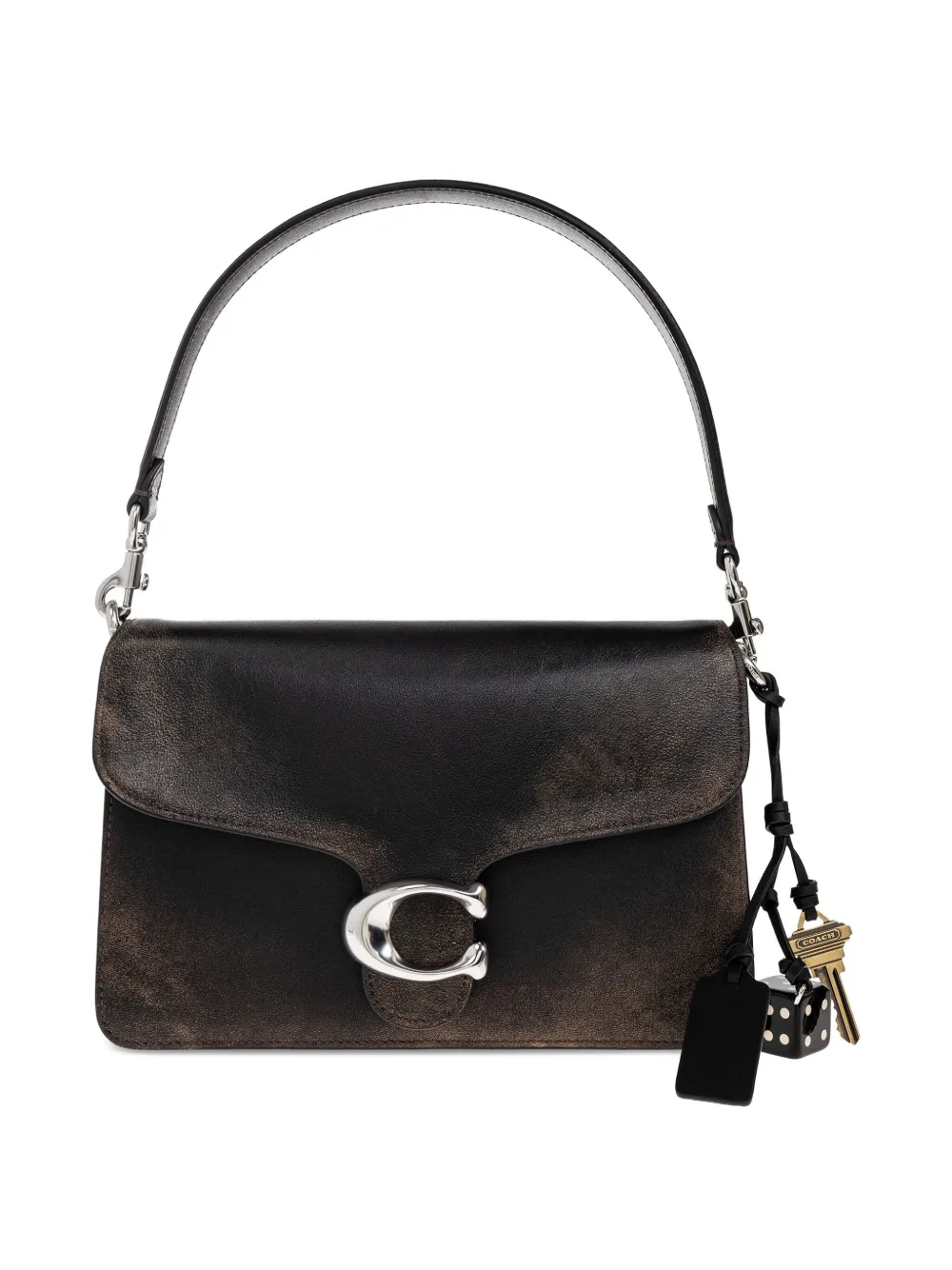 Coach Leather Chain Tote Bag In Brown