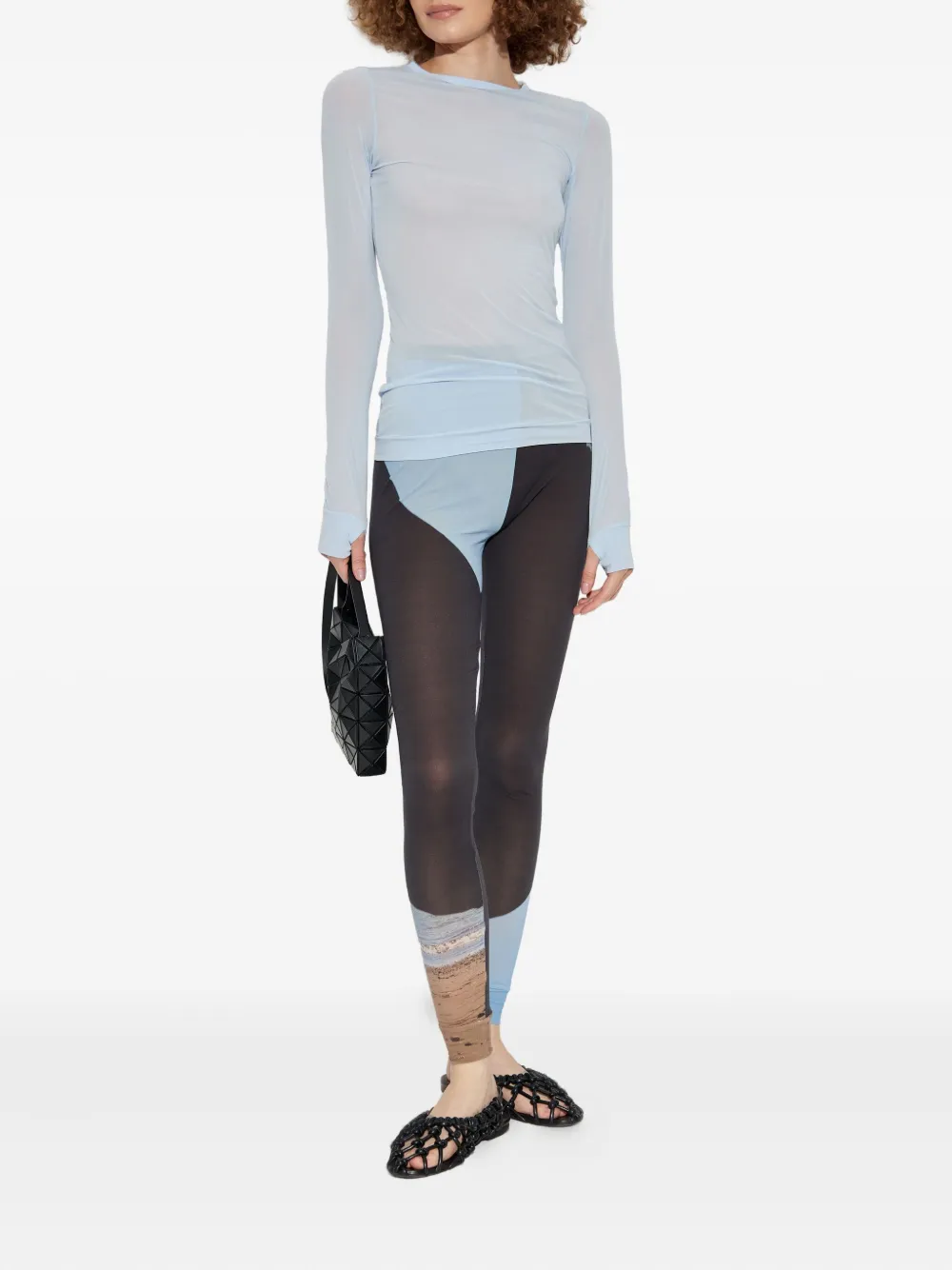Issey Miyake Like Skin Long-sleeve Top In Blue