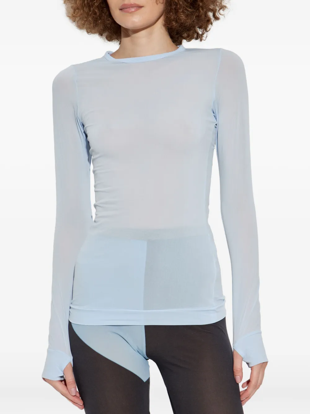 Issey Miyake Like Skin Long-sleeve Top In Blue