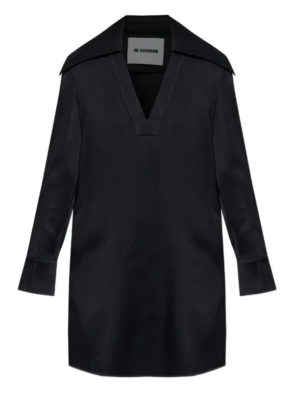 Jil Sander オーバーサイズカラー ドレス | ブラック | FARFETCH JP