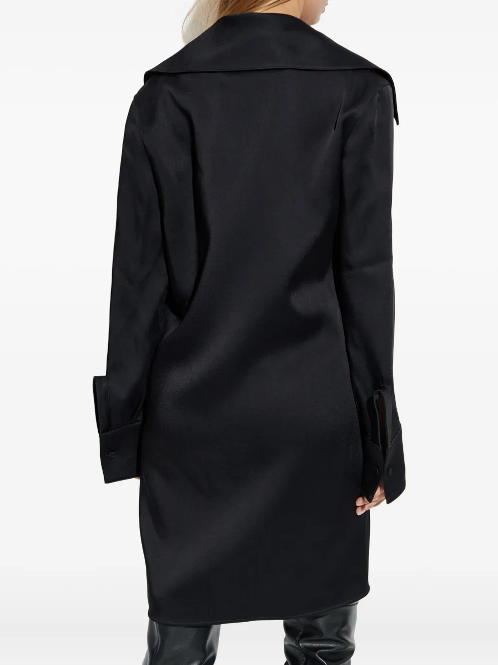 Jil Sander Oversized-collar Shirt Dress In Black
