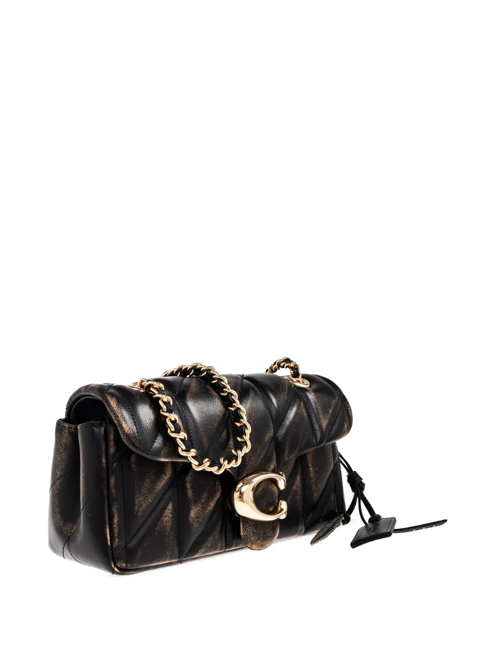 Coach Tabby Shoulder Bag 20 In Loved Leather With Quilting In Brown