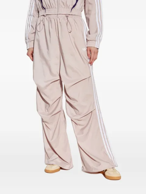 adidas three-stripe gathered trousers