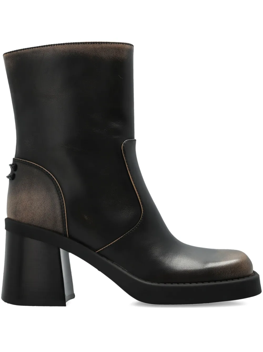 Coach leather block-heel ankle boots Black