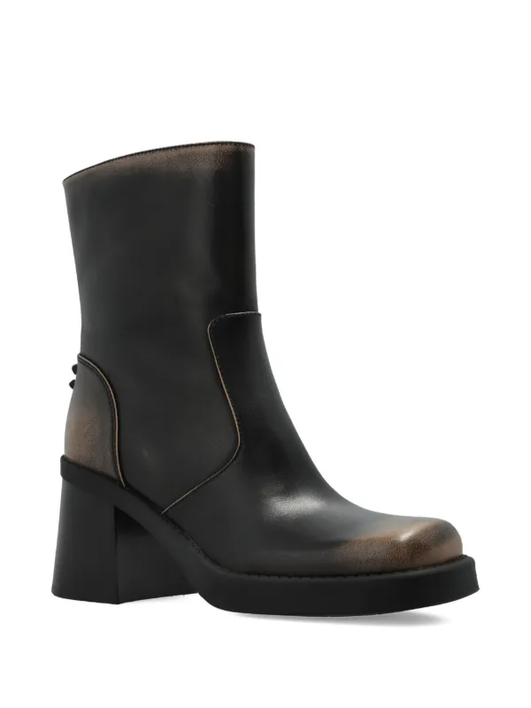 Coach Leather block-heel Ankle Boots Black FARFETCH IN