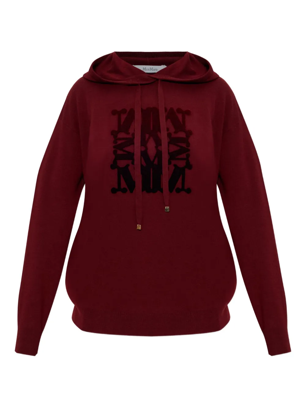 Max Mara Logo-detail Hooded Sweater In Red
