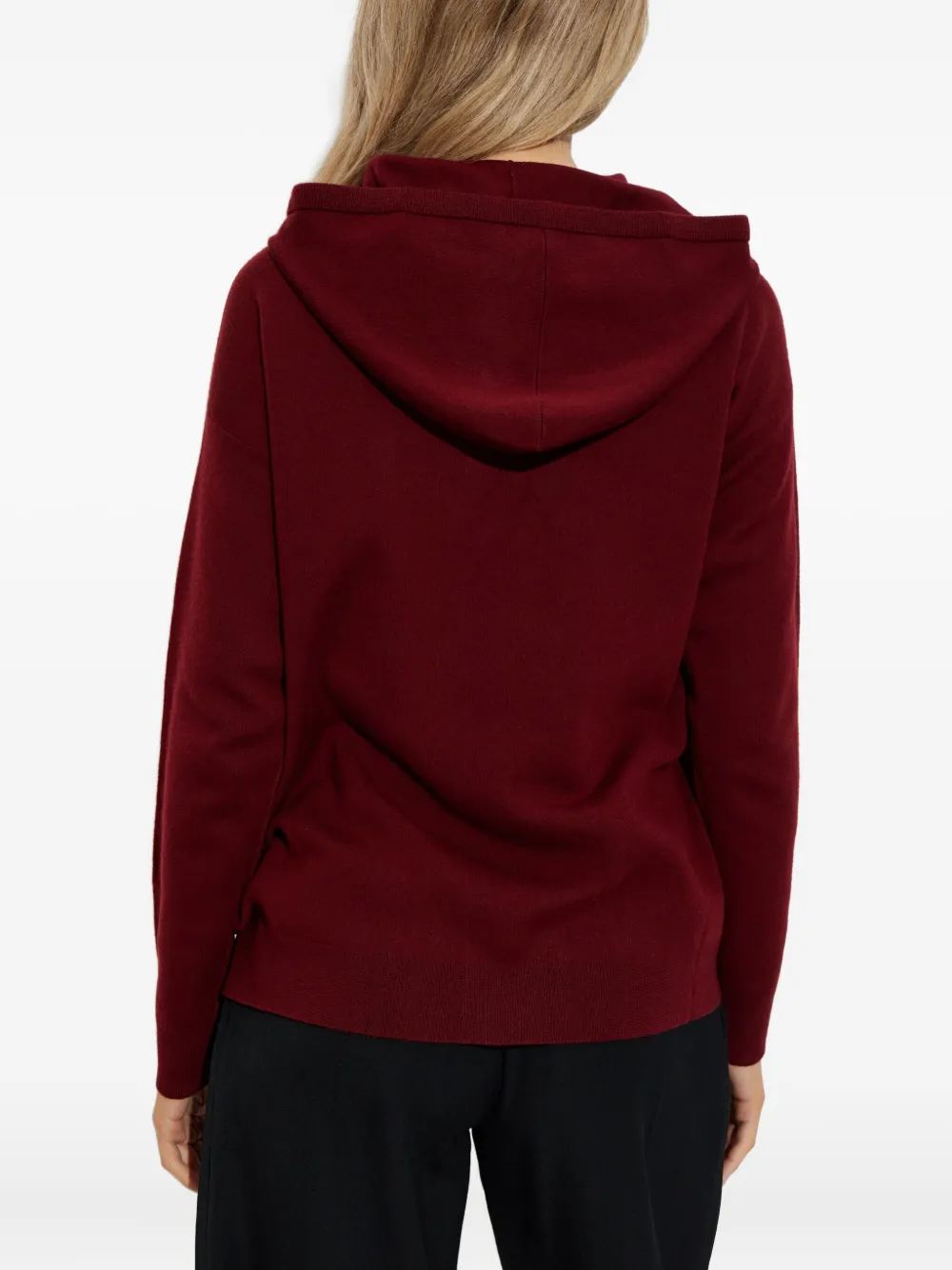 Max Mara Logo-detail Hooded Sweater In Red