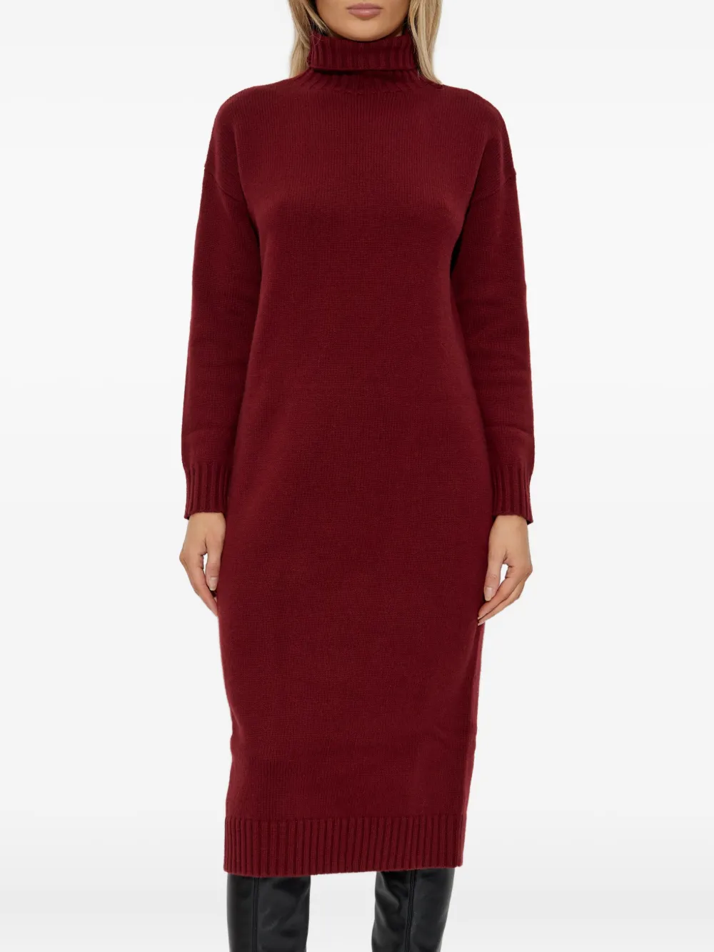 Max Mara Jurk met col Rood