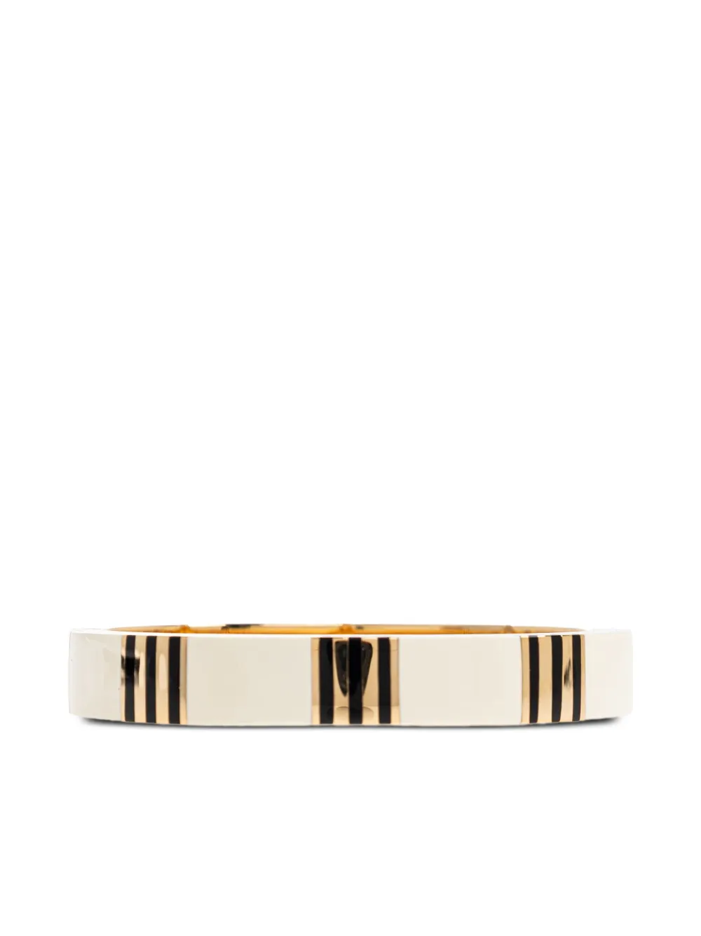 Tory Burch Tストライプ バングルブレスレット - ホワイト Tory Burch Tストライプ バングルブレスレット - ホワイト