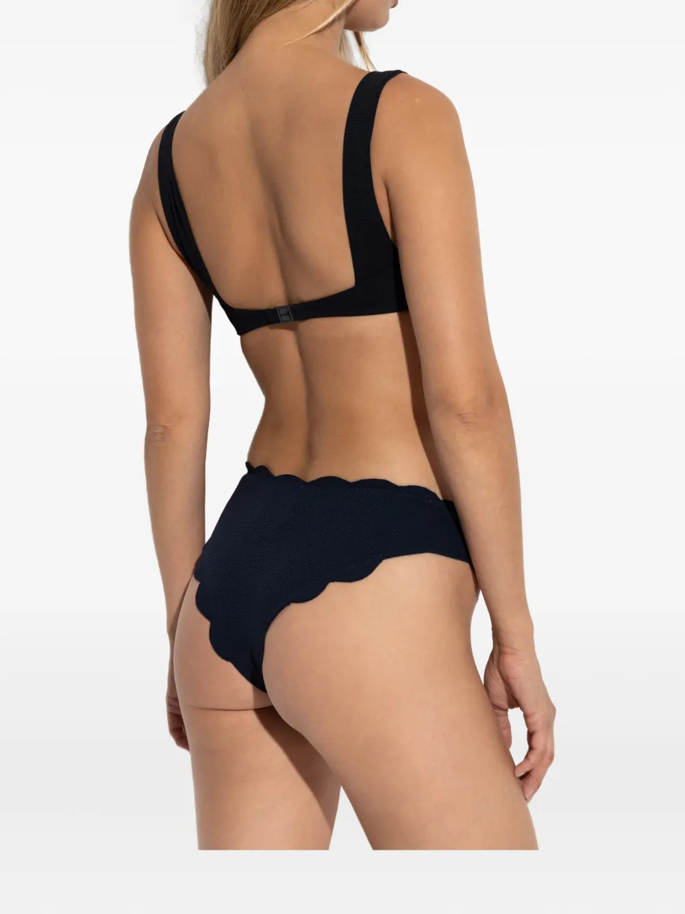 Marysia Antibes Scalloped-edge Bikini Bottoms In Black