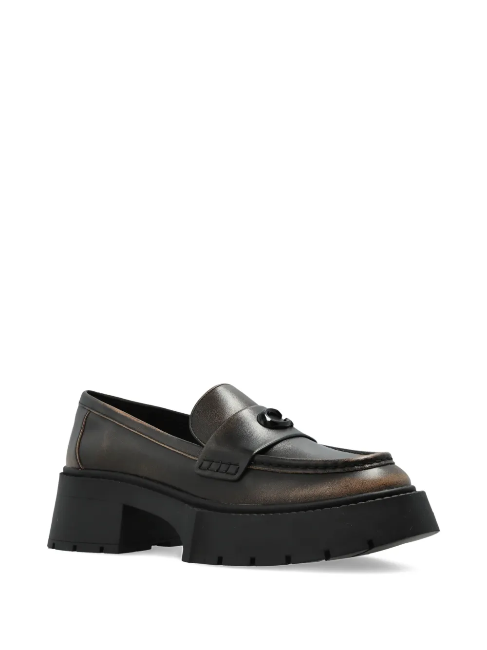 Coach Leah logo-plaque loafers - Zwart