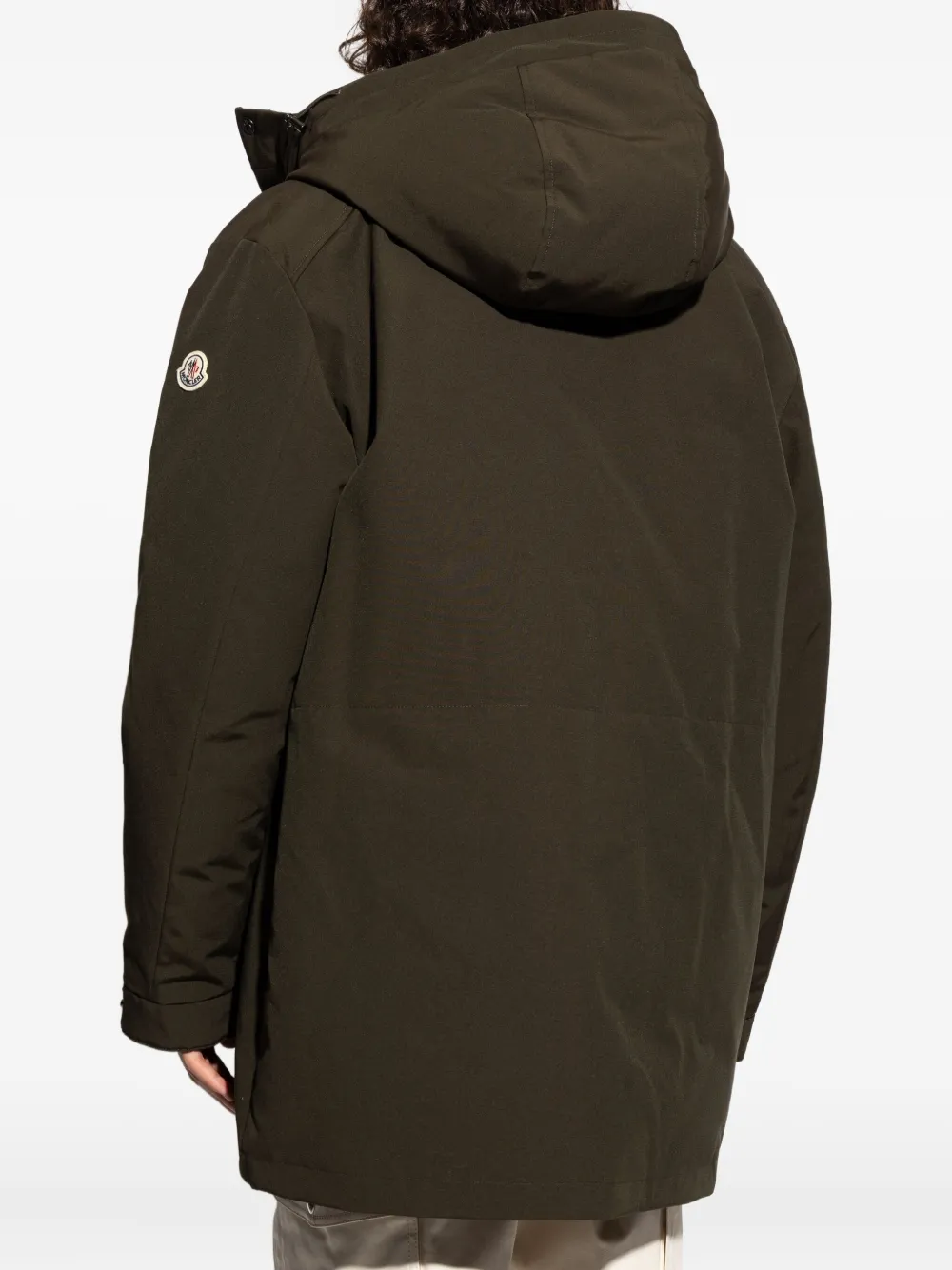 Moncler Hooded Flap-pocket Coat In Green