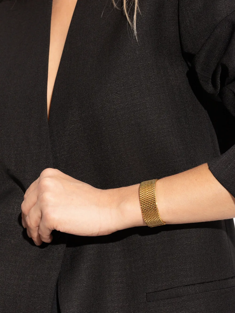 Jil Sander Grid-pattern Bracelet In Gold
