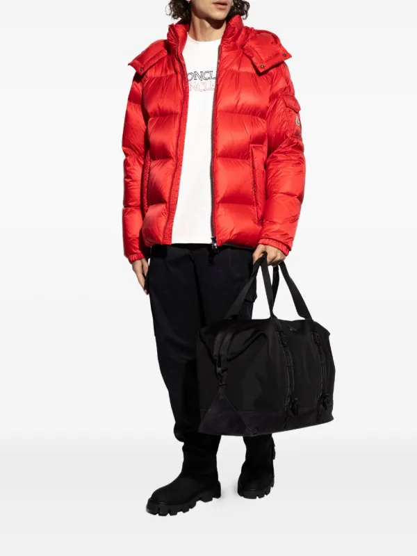 Moncler フーデッド キルティングジャケット | レッド | FARFETCH JP Moncler フーデッド キルティングジャケット | レッド | FARFETCH JP