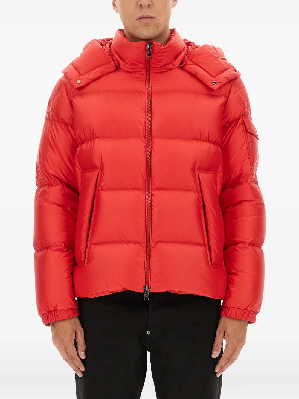 Moncler Gevoerd jack met capuchon Rood