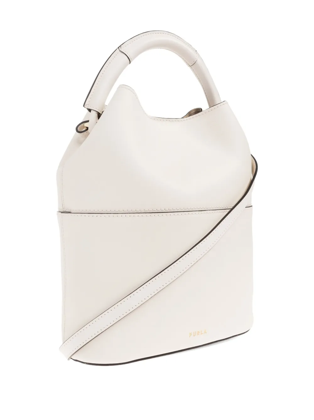 Furla Sfera Leather Bucket Bag In White