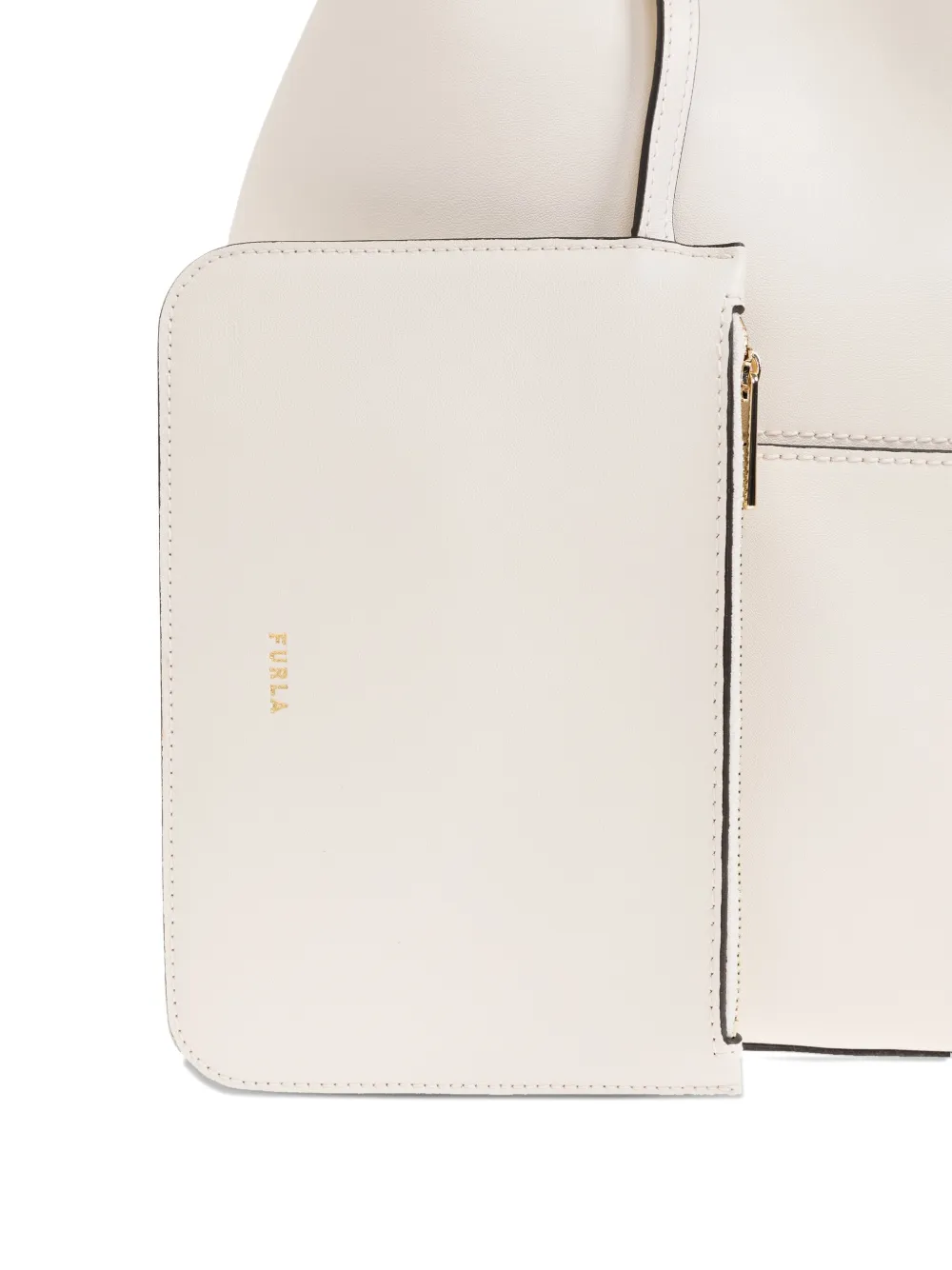 Furla Sfera Leather Bucket Bag In White