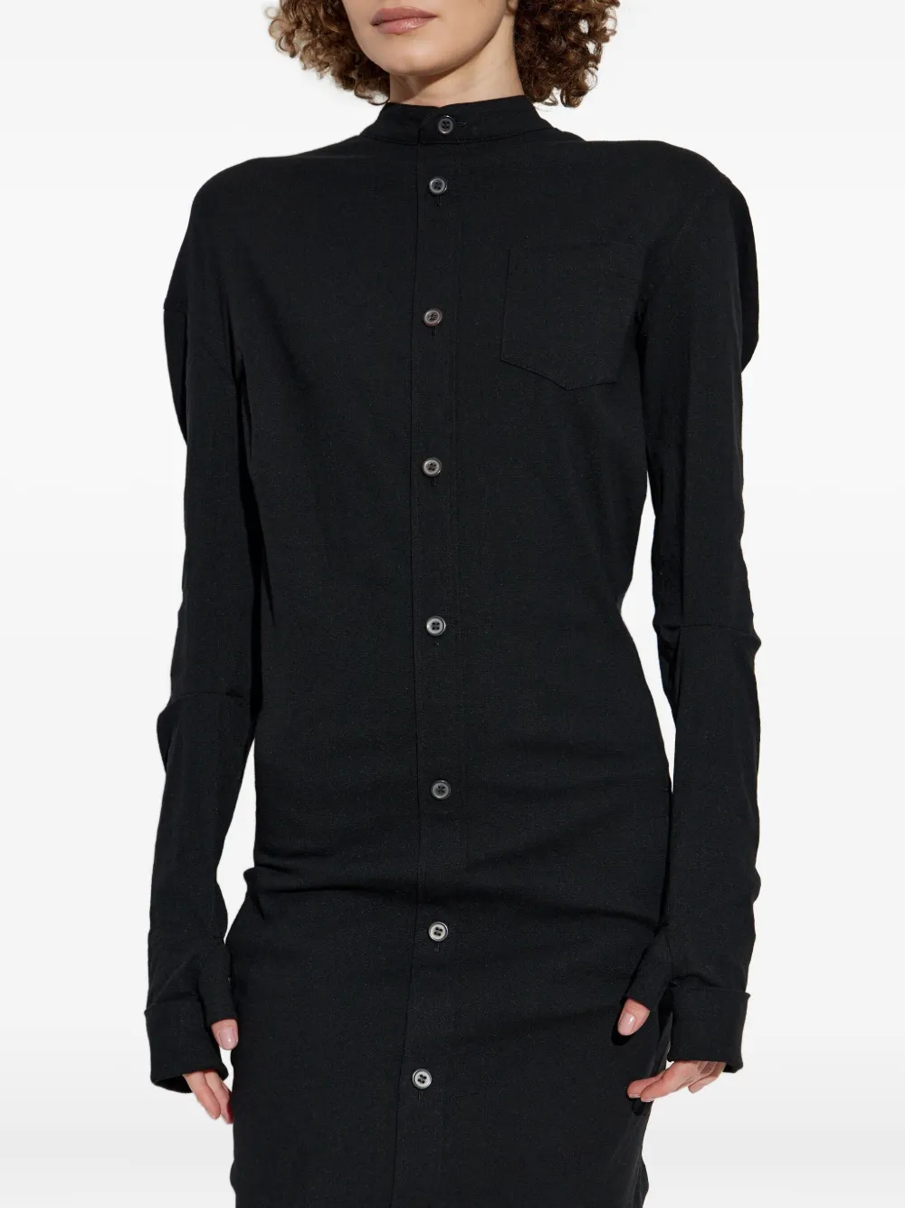 Issey Miyake button-front pocket mini dress | Black | Image 1