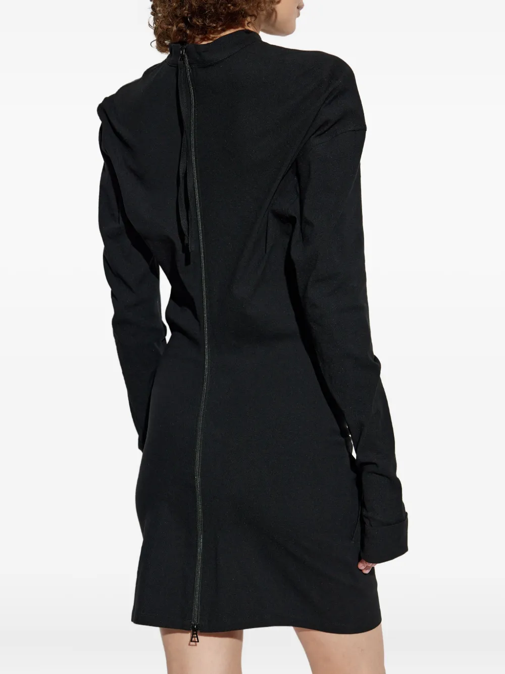 Issey Miyake Button-front Pocket Mini Dress In Black