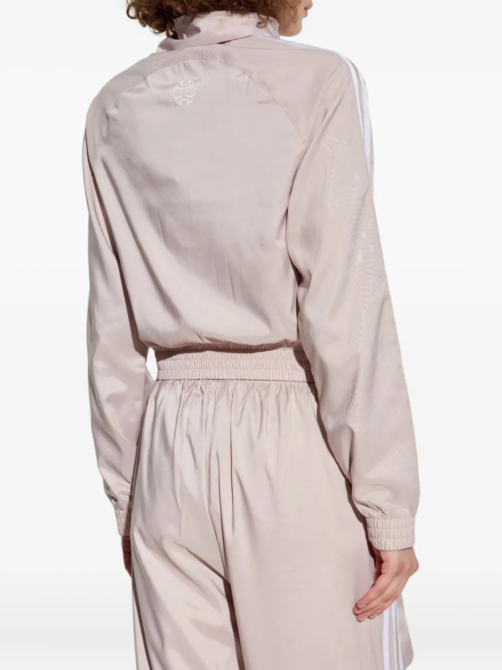 Adidas Originals Three-stripe Cropped Track Jacket In Pink