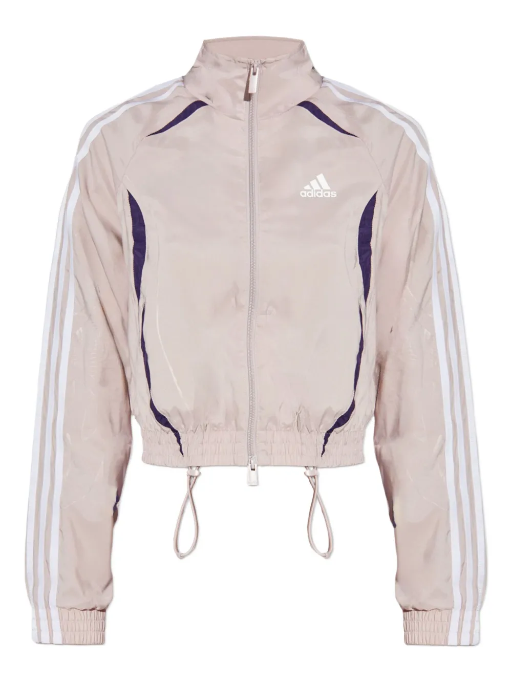 Adidas Originals Three-stripe Cropped Track Jacket In Pink