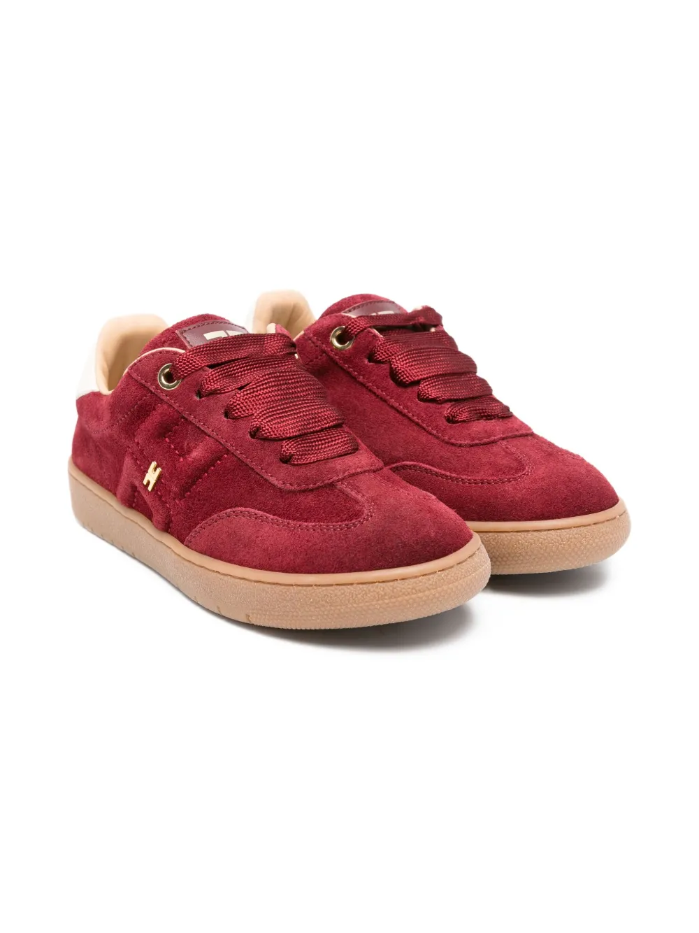 Elisabetta Franchi La Mia Bambina lace-up suede sneakers Red