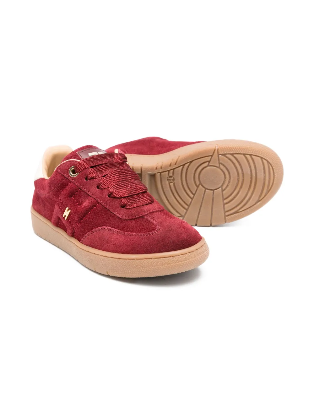 Elisabetta Franchi La Mia Bambina lace-up suede sneakers Red