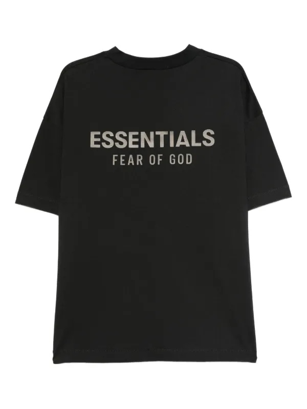 ESSENTIALS FEAR OF GOD Tシャツ FEAR OF GOD ESSENTIALS logo-plaque Cotton T-shirt | Black | FARFETCH