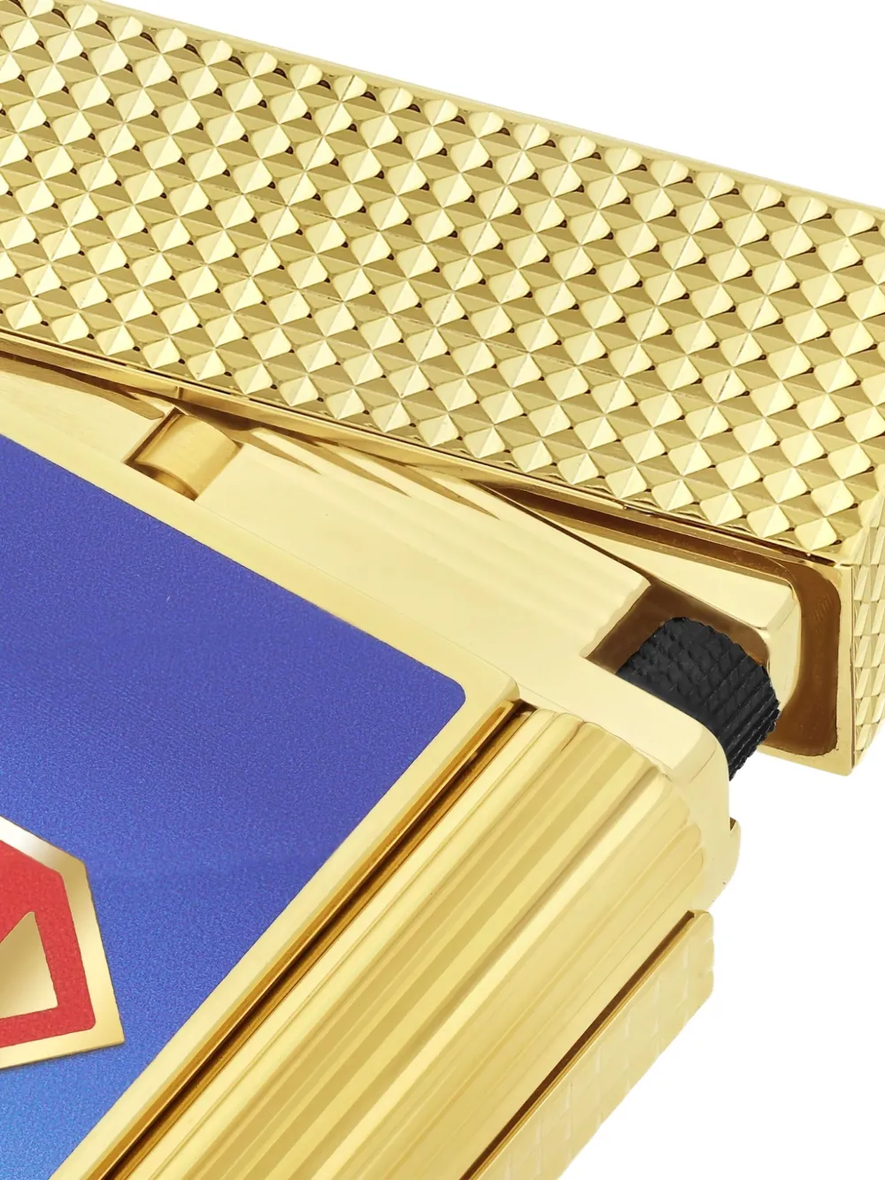 St Dupont Superman Embossed Lighter In Gold