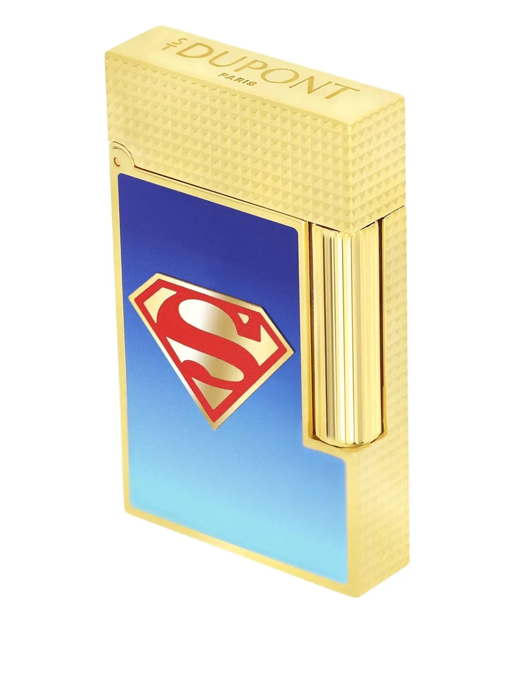 St Dupont Superman Embossed Lighter In Gold