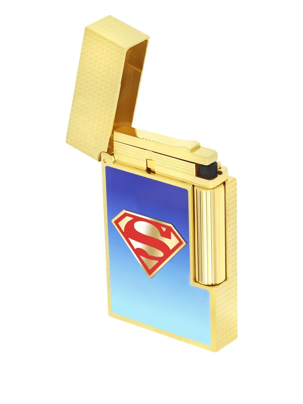 St Dupont Superman Embossed Lighter In Gold