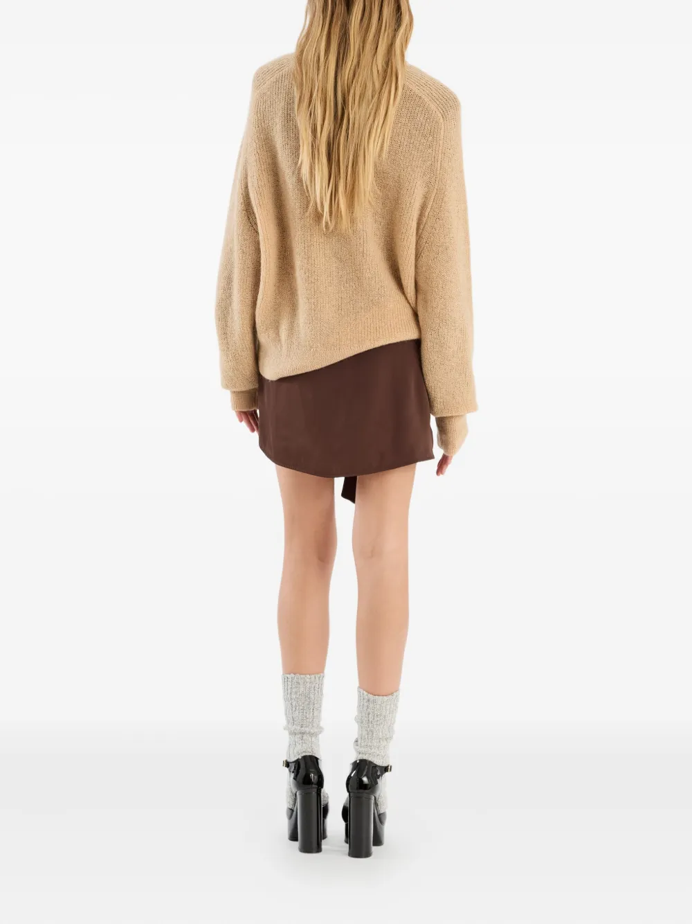 Rotate Birger Christensen Logo-label Knitted Sweater In Neutral