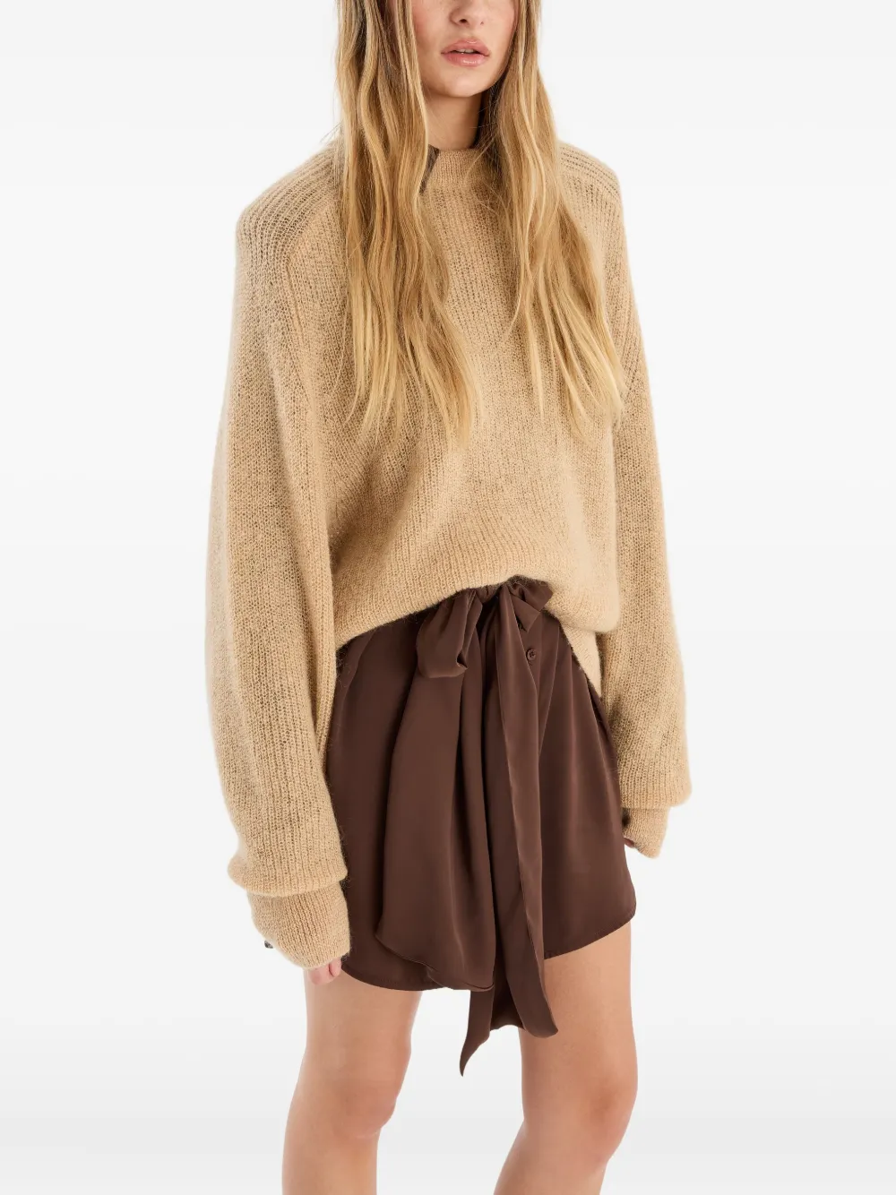 Rotate Birger Christensen Logo-label Knitted Sweater In Neutral