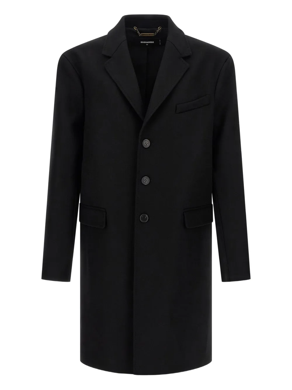 DSQUARED2 button-fastening wool coat Zwart