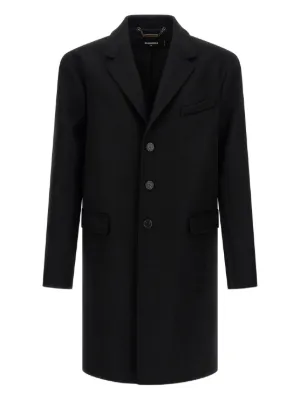 DSQUARED2 ディースクエアード ウール メンズPコート 48ネイビー Dsquared2（ディースクエアード）メンズ コート ダウン - FARFETCH