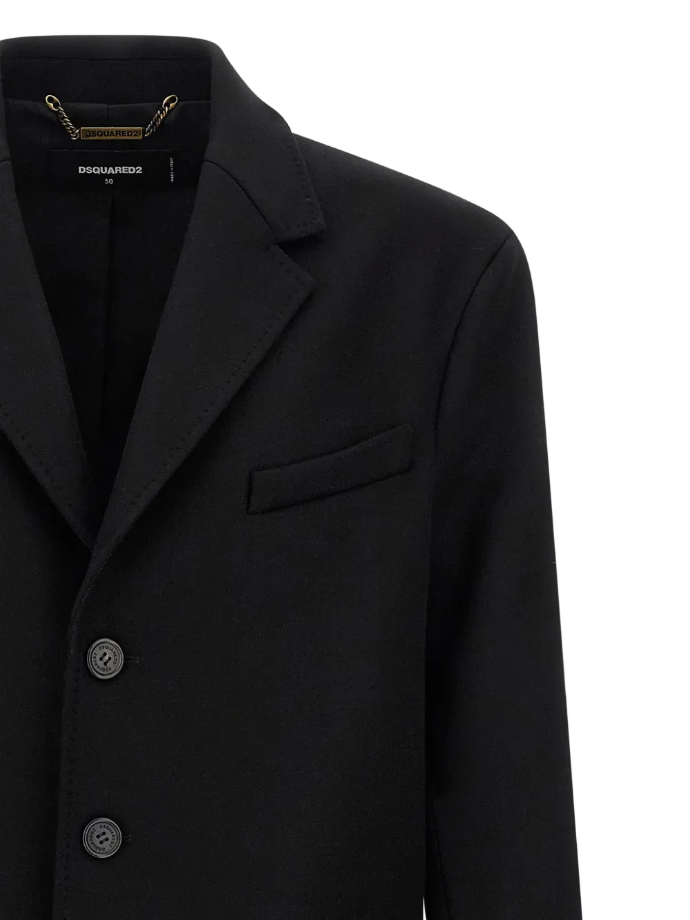 DSQUARED2 button-fastening wool coat Zwart