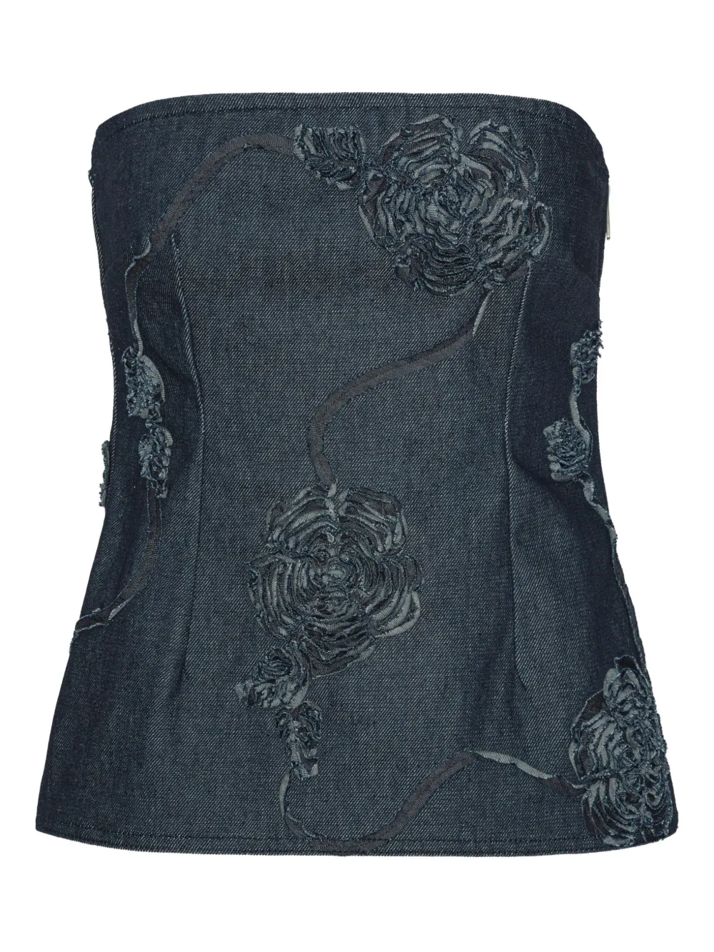 ROTATE BIRGER CHRISTENSEN rose-embellished strapless top | Blue | Image 1