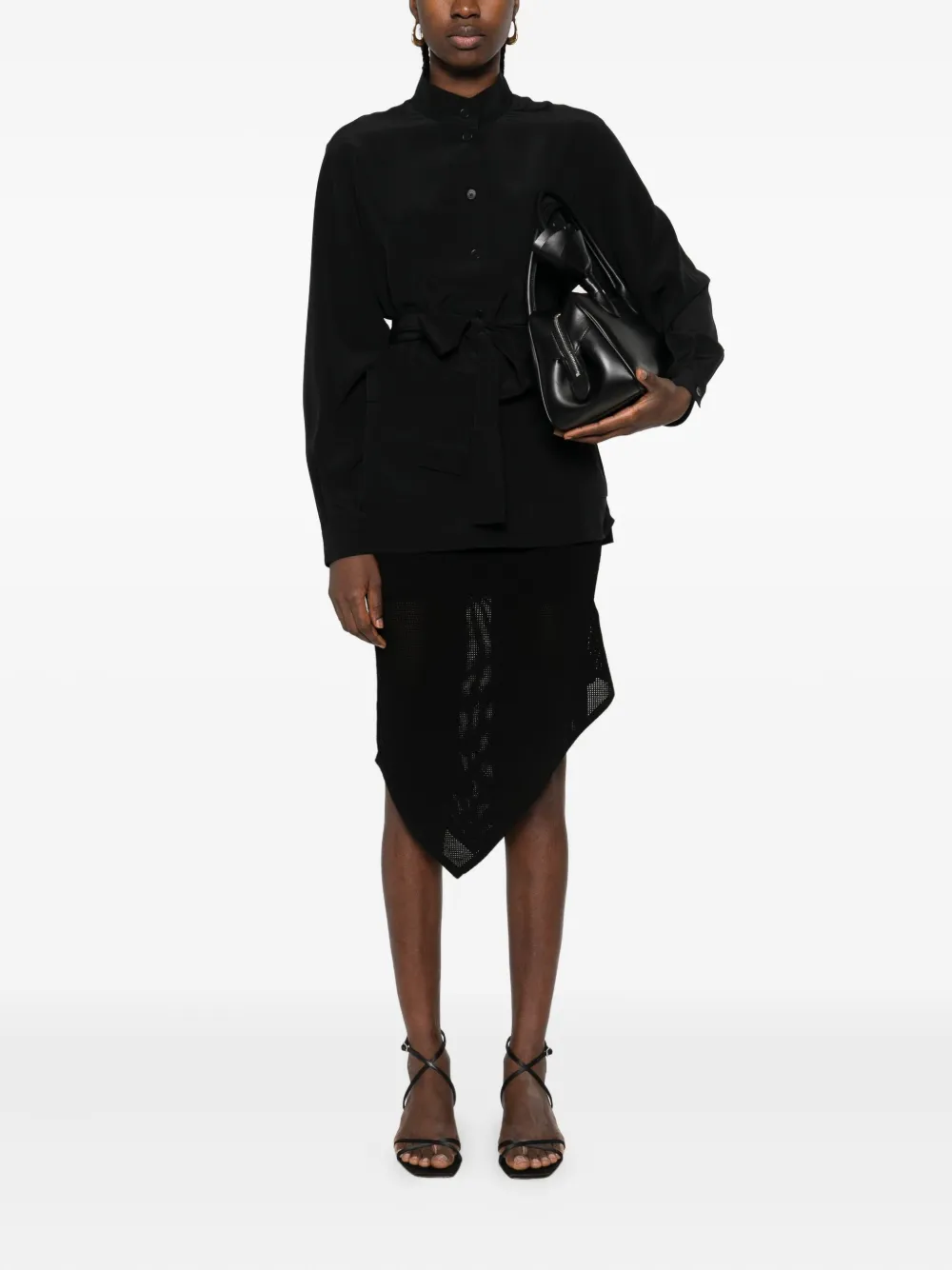 JOSEPH Lamy bow-neck top - Zwart