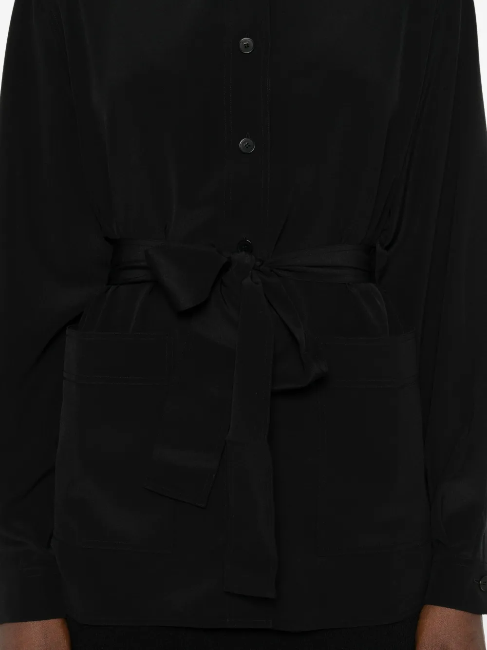 JOSEPH Lamy top met strikhals Zwart