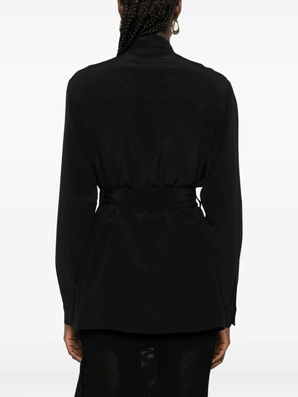 JOSEPH Lamy top met strikhals Zwart
