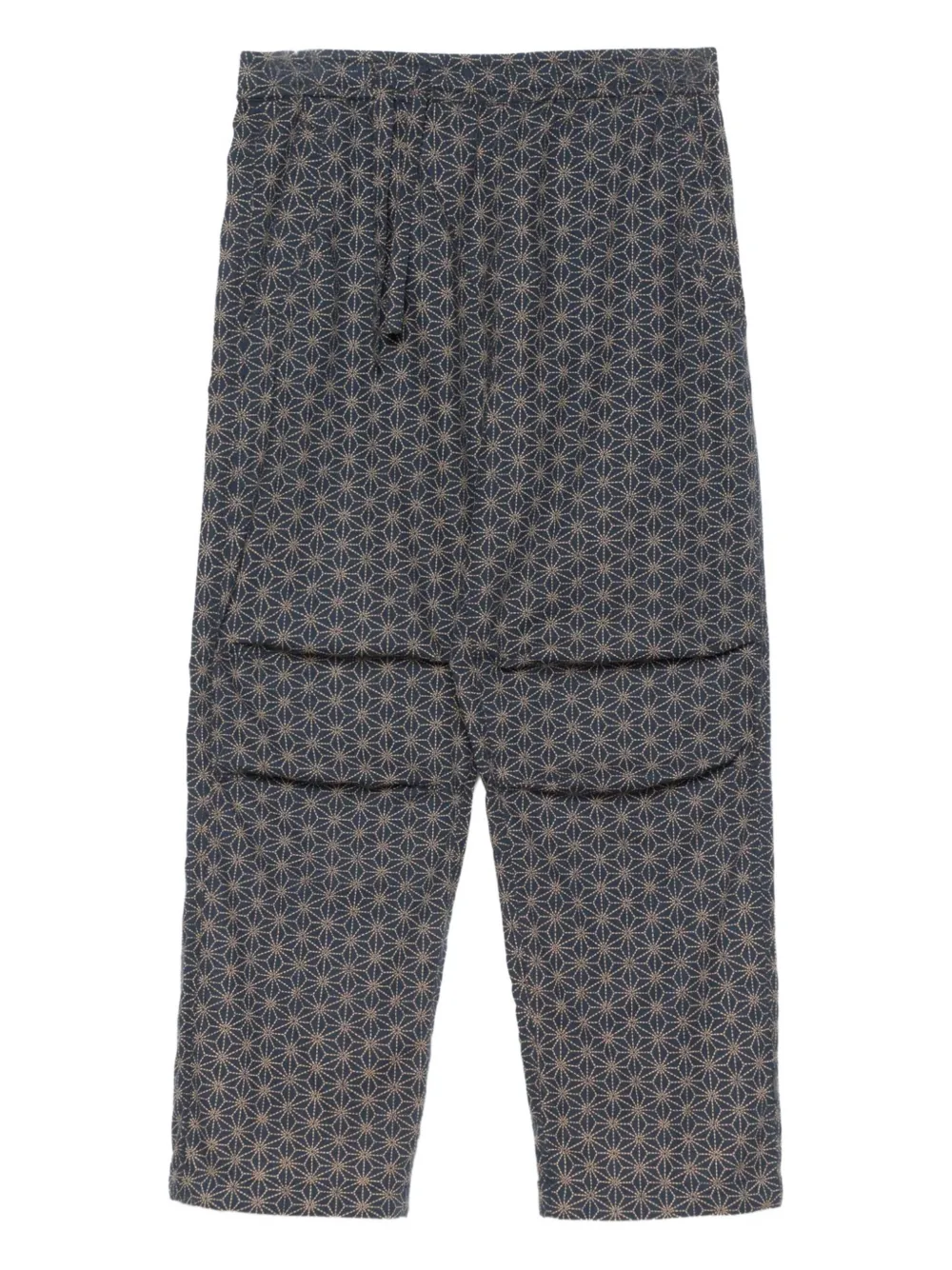 Maharishi geometric-pattern track pants Blauw
