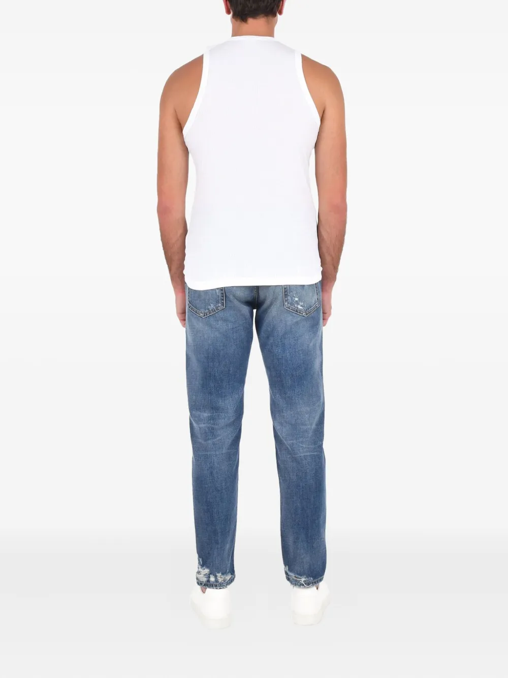 James Perse La Skate geribbelde tanktop Wit