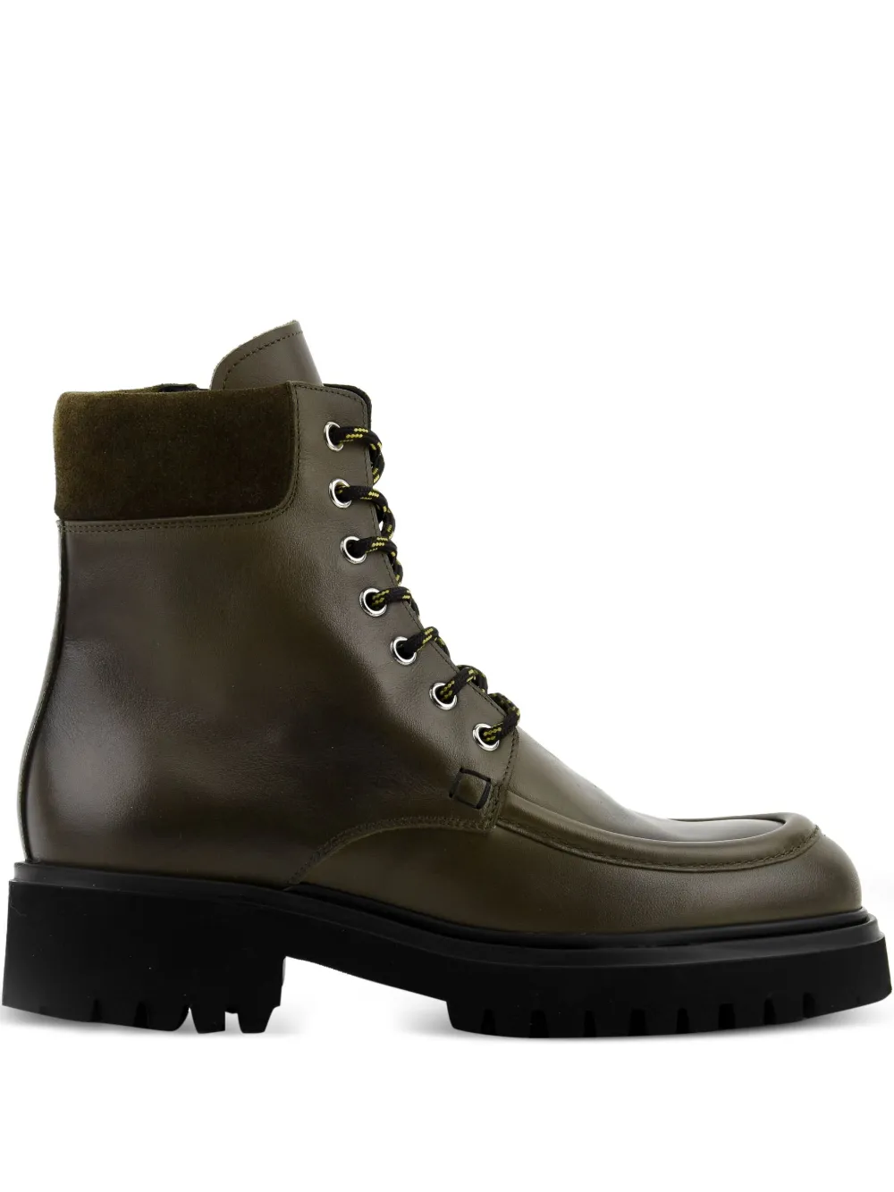 Paul Warmer City lace-up leather boots Green