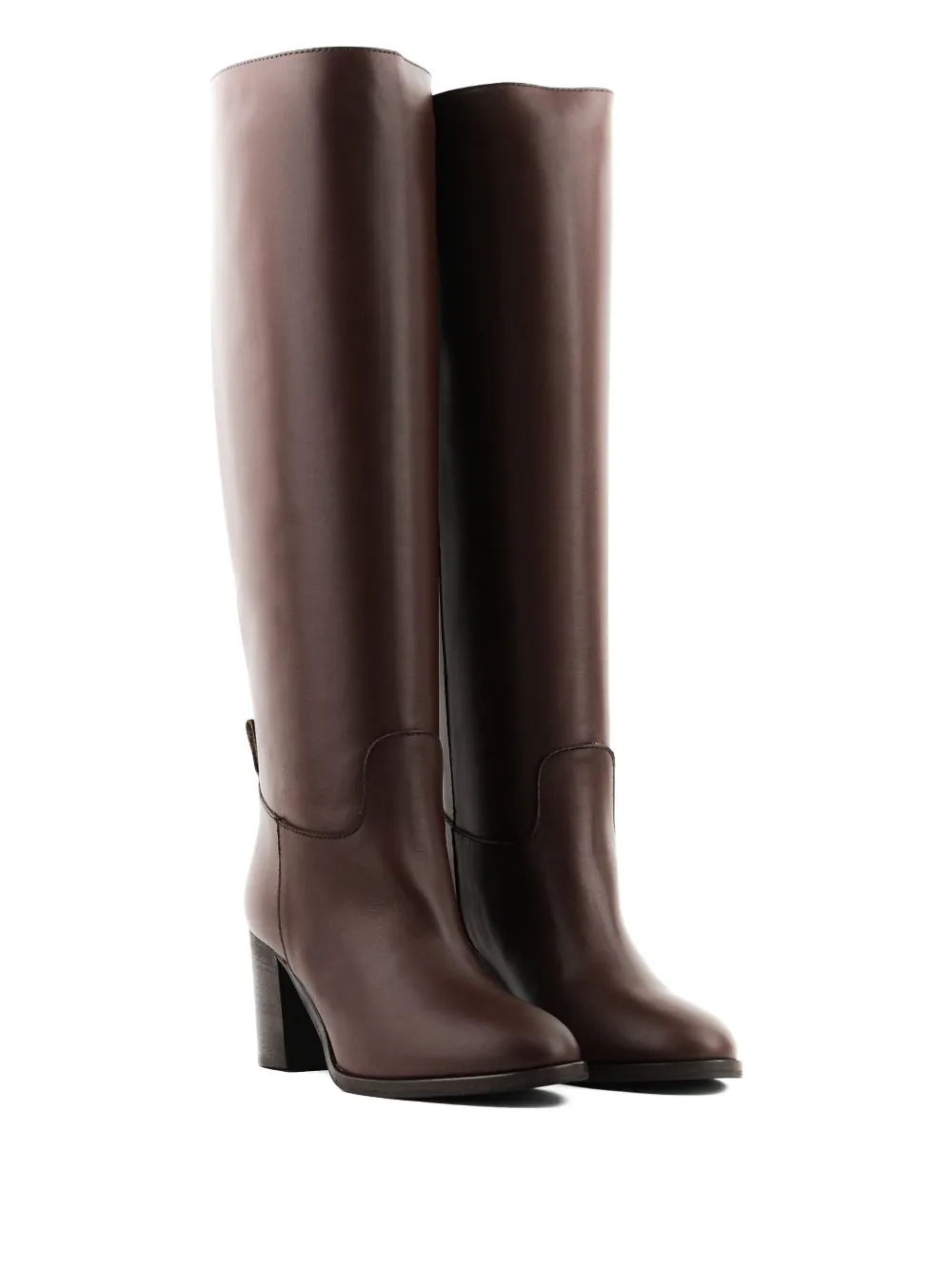 Paul Warmer 75mm Kate Block-heel Leather Boots In Brown