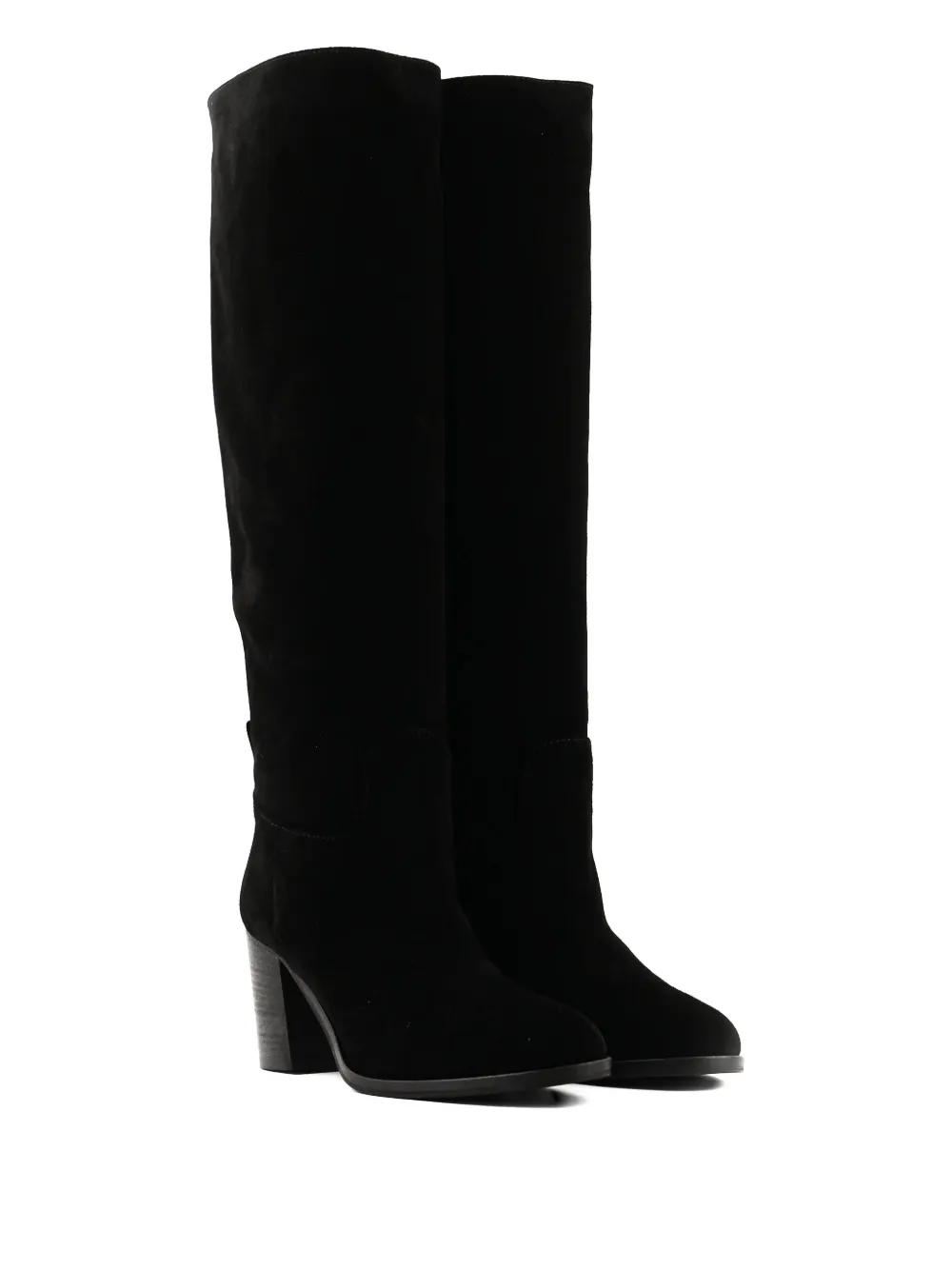 Paul Warmer 75mm Kate Suede Knee-high Boots In Black