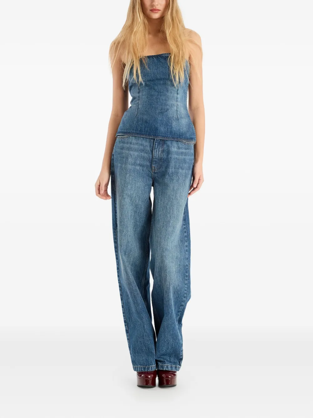 Rotate Birger Christensen Weite Five-pocket-jeans In Blue