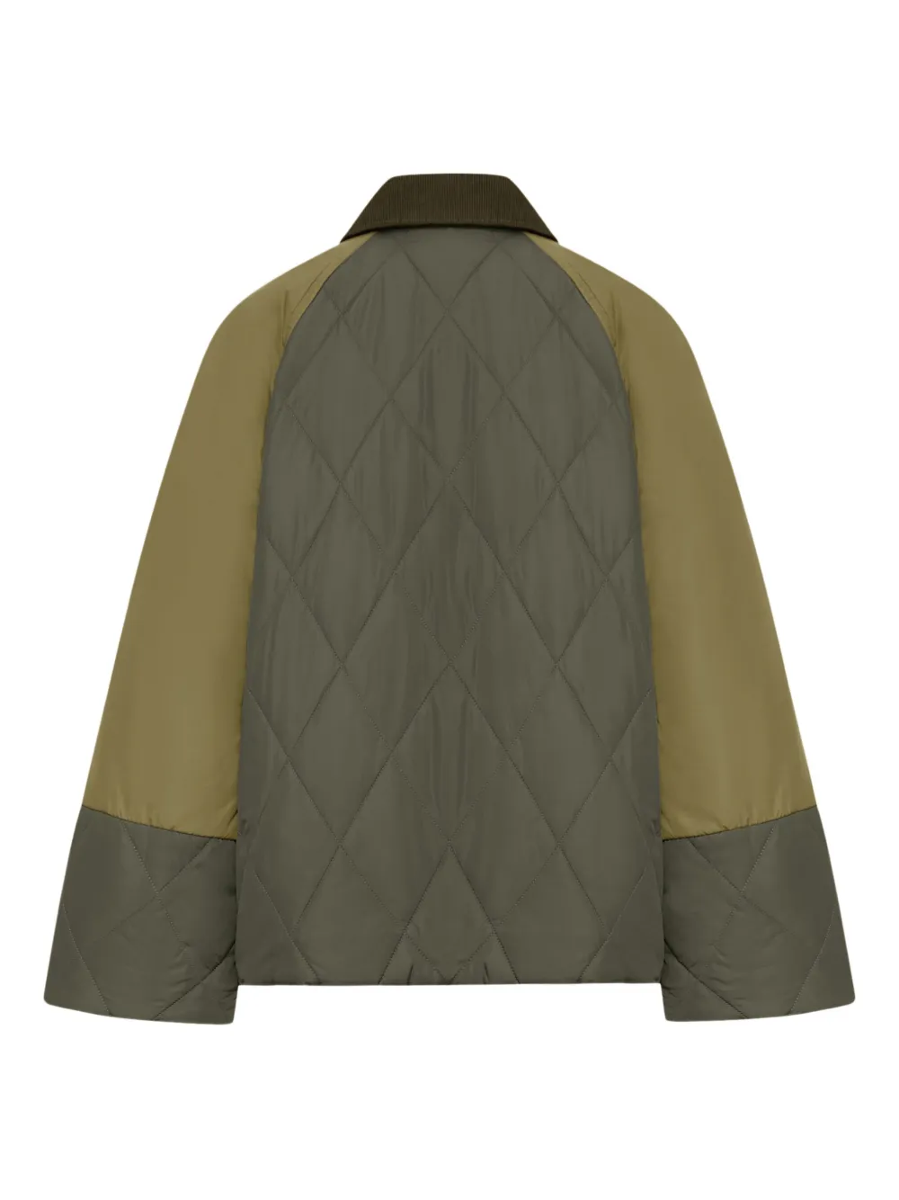 Barbour Milby quilted colour-block jacket Groen