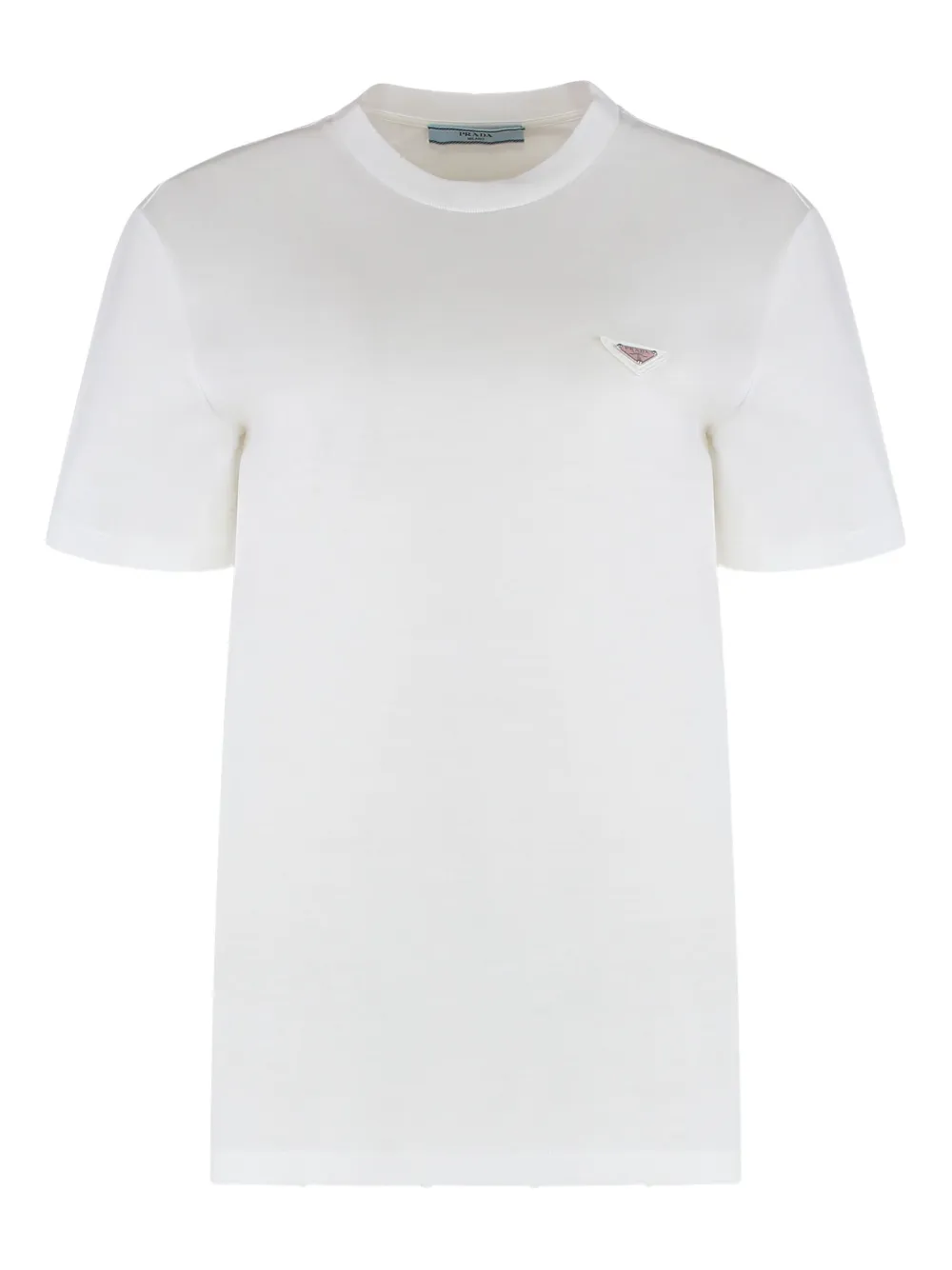 Prada logo-plaque crew-neck T-shirt Wit