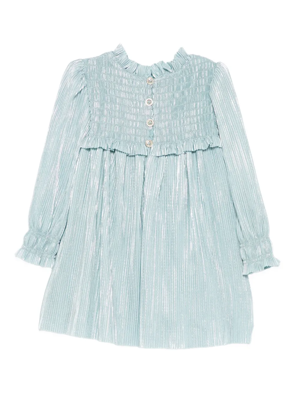 Abel & Lula pleated-details long-sleeves dress - Blauw
