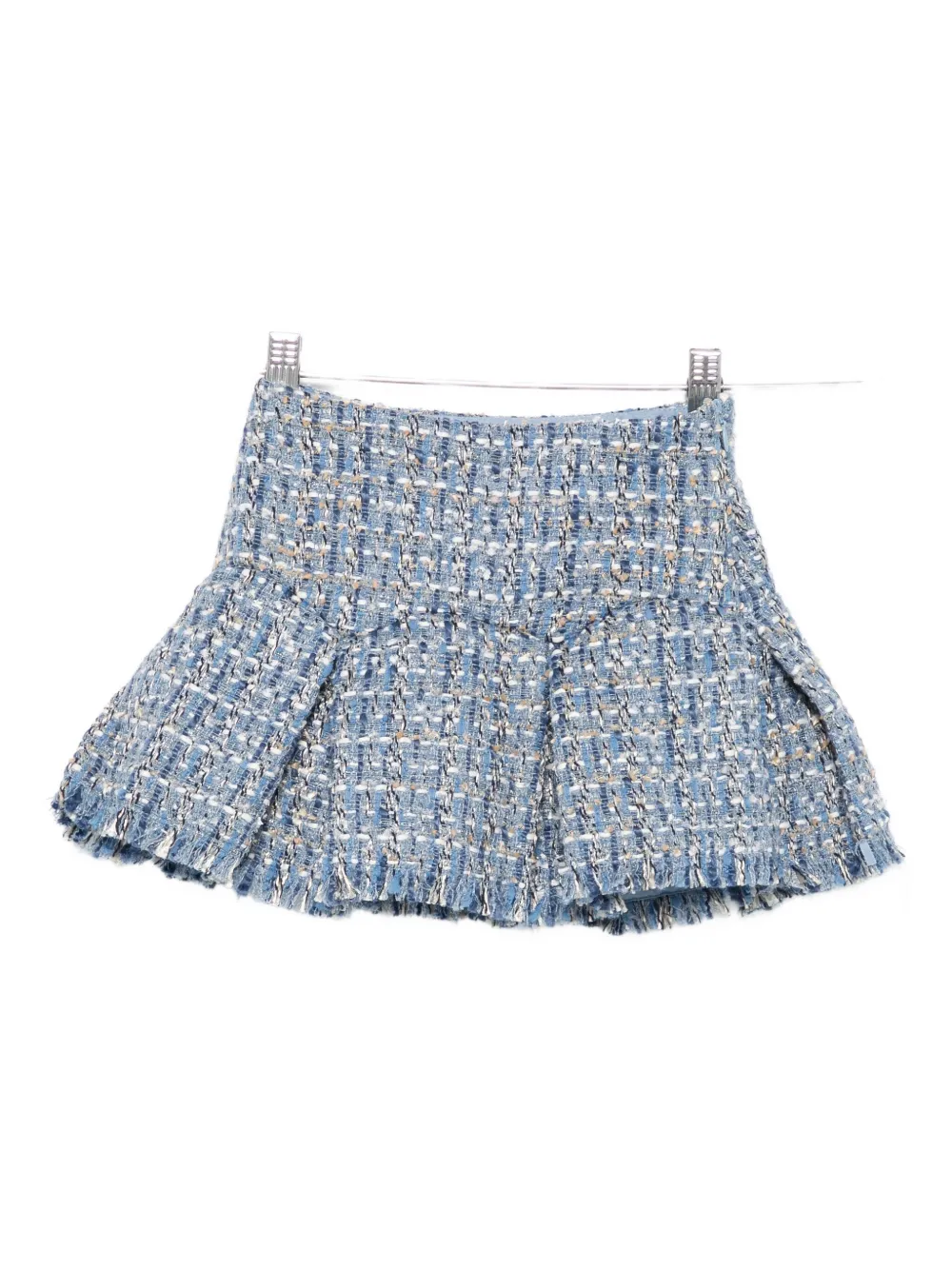 Abel & Lula tweed pleated-hem skirt - Blu